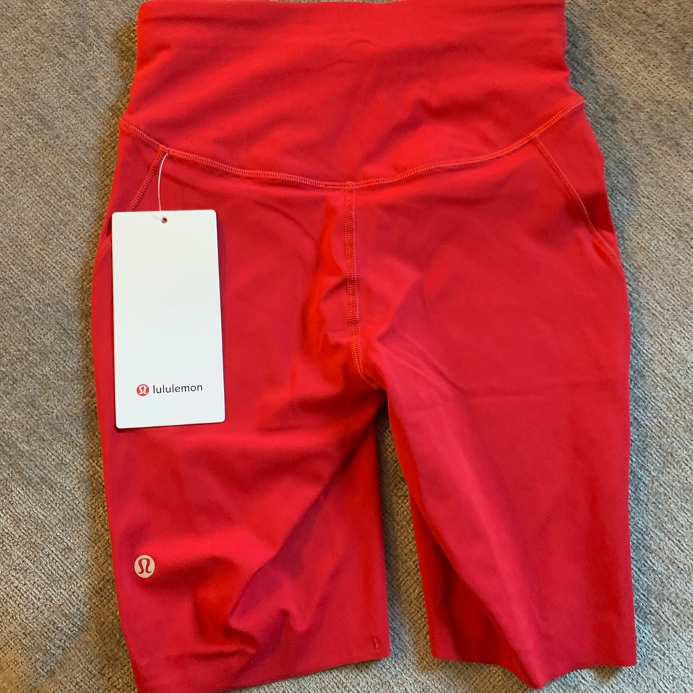 Red LuLulemon Biker Shorts 8”-New Never Worn with Tags.